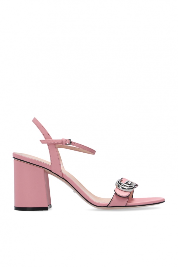 Gucci pink heel discount slides